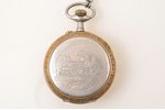 pocket watch, "Regulateur", for locomotive service staff, with chain, metal, 8.6 x 6.7 cm, Ø (dial)...