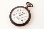 pocket watch, metal, 8.5 x 6.7 cm, Ø (dial) 54.3 mm, in working codition...
