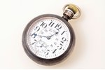 pocket watch, "Elgin", USA, metal, 7.7 x 5.7 cm, Ø (dial) 46.1 mm, removed overelay, in working cond...