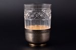 goblet, silver, with glass, 950 standard, silver weight 25.50, 9.1 cm, France...