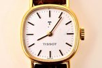 наручные часы, "Tissot", Швейцария, золото, 18 K проба, (общий вес) 14.40 г, 26 x 22 см, (циферблат)...
