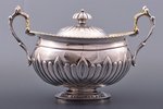 sugar-bowl, silver, 84 standard, 812.75 g, gilding, 13.6 x 21.2 x 14 cm, by Carl Palm, 1830, St. Pet...