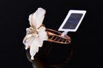 a set, a ring, earrings, "Flowers", gold, 585 standard, 7.77 + 12.71 g., the item's dimensions 2.9 x...