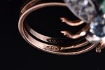 кольцо, золото, 500 проба, 5.05 г., размер кольца 17, бриллиант, изумруд, топаз...