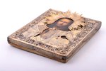 icon, Jesus Christ Pantocrator, in icon case, board, silver, painting, guilding, 84 standard, Russia...
