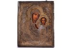 icon, Our Lady of Kazan, in icon case, board, silver, painting, 84 standard, Russia, 1888, 34.8 x 30...