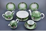 service, teapot, sugarbowl, cream jug, cup, candy bowl, 4 saucers, porcelain, Gardner porcelain fact...