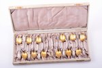 set of 12 teaspoons and sugar tongs, silver, Art Nouveau, 830, 813 H standart, 144.20 g, Sweden (tea...