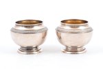 pair of saltcellars, silver, 950 standard, 95.85 g, h 4.1 cm, France...