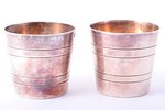 pair of beakers, silver, 950 standard, 77.55 g, h 3.8 cm, France...