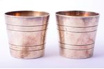 pair of beakers, silver, 950 standard, 85 g, h 3.9 cm, France...