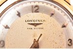 наручные часы, "Longines", Швейцария, золото, 18 K проба, общий вес 45.10 г, 4.1 x 3.7 x 1.2 см, Ø 2...