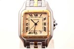 wristwatch, "Cartier", Switzerland, gold, metal, 18 K standart, total weight 64.95 g, 3.7 x 3 x 0.6...