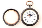карманные часы, "J. Verhagen & Co Koeln", двусторонние, с календарём, Германия, металл, 6.7 x 5.5 см...