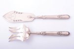 flatware set, silver, 2 items, 950 standard, total weight 252.15, metal, 27.8 / 24.4 cm, France, in...