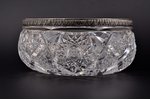 candy-bowl, silver, crystal, 875 standard, (total weight of item) 2250, Ø - 21, h - 9.6 cm, the 20-3...