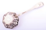 sieve spoon, silver, 84 standard, 53 g, gilding, 19.5 cm, 1857, St. Petersburg, Russia...