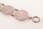 браслет из монет 10 копеек (1916), биллон серебра, 500 проба, 16.15 г., размер изделия 17 см, Россий...