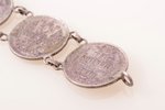 браслет из монет 10 копеек (1916), биллон серебра, 500 проба, 16.15 г., размер изделия 17 см, Россий...