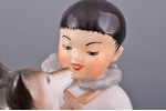 figurine, Yakut boy with dog, porcelain, Russian Federation, LFZ - Lomonosov porcelain factory, begi...