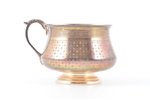 tea pair, silver, 950 standard, 215.80 g, Ø (saucer) 14.9 cm, h (cup with handle) 6.9 cm, Henri Gabe...