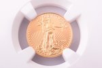 5 dolāri, 2016 g., zelts, ASV, Ø 16.5 mm, MS 70...