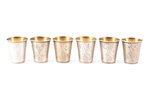 set of 6 beakers, silver, 875 standard, 110.20 g, engraving, h - 4 cm, Baku Jewelry Factory, 1969, B...