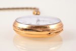 pocket watch, "Remontoir", with a chain, Switzerland, gold, metal, 14 K standart, total weight 47.80...