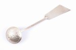 spoon, silver, made from 2 lats coin, 16.10 g, 10.2 cm, the 20-30ties of 20th cent., Latvia...