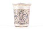 goblet, silver, 84 standard, 58.50 g, niello enamel, 6.1 cm, 1852, Moscow, Russia...