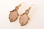 earrings, (large size), Sciacca coral, silver, gilding, 925 standard, 12.10 g., the item's dimension...