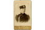 photography, soldier's portrait (on cardboard), Russia, beginning of 20th cent., 9x8 cm...