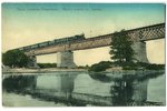postcard, View of the cossack village Kamenskaya, bridge over the river Donets, Russia, Ukraine, beg...