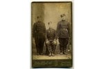 photography, soldiers portrait (on cardboard), Russia, beginning of 20th cent., 9x8,2 cm...