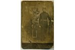 fotogrāfija, karavīru portrets (uz kartona), Krievijas impērija, 20. gs. sākums, 13,6x10,3 cm...