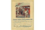 cover, 3 pcs., advertisement of FIAT automobiles, сompany "M. Zitman", "Atpūta" magazine, (on cardbo...