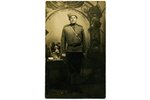 photography, soldier portrait, Russia, beginning of 20th cent., 14x8,6 cm...