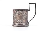 tea glass-holder, silver, 875 standard, 102.85 g, h (with handle) - 9.7 Ø (internal) - 6.2 cm, the 2...