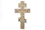 крест, Распятие Христово, медный сплав, 5-цветная эмаль, Российская империя, 25.4 x 14.2 см, 398.15...
