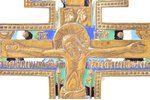 krusts, Kristus Krustā Sišana, vara sakausējuma, 5-krāsu emalja, Krievijas impērija, 25.4 x 14.2 cm,...