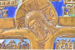 krusts, Kristus Krustā Sišana, vara sakausējuma, 5-krāsu emalja, Krievijas impērija, 25.4 x 14.2 cm,...