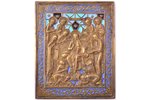icon, Christ the Pantocrator on the Throne, copper alloy, 4-color enamel, Russia, the end of the 19t...