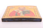икона, Святитель Николай Чудотворец, доска, живопиcь, сусальное золото, Российская империя, 26.5 x 2...