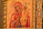 ikona, Negaidītais Prieks, dēlis, gleznojums, vizuļzelts, Krievijas impērija, 26.7 x 22.1 x 2.2 cm...