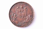 настольная медаль, основание Рижской биржи, Латвия, Российская Империя, 1856 г., Ø 42.7 мм, 34.50 г...