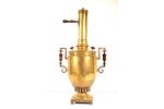 samovar, Ivan Lomov in Tula, with a funnel, shape "smooth can", brass, Russia, 1812-1855, h 69.5 cm,...