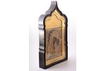 icon, Kazan icon of the Mother of God, in icon case, board, painting, brass, Russia, the end of the...