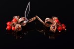 earrings, silver, gilding, 925 standard, 10.71 g., the item's dimensions 3.6 cm, garnet, coral, the...