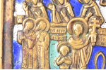 icon, Saint martyrs Quriaqos and Julietta, copper alloy, 3-color enamel, Russia, 6.1 x 5.2 x 0.4 cm,...