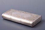 cigarette case, silver, inventory number 41214, 84 standard, 174.15 g, engraving, gilding, 13 x 6.8...